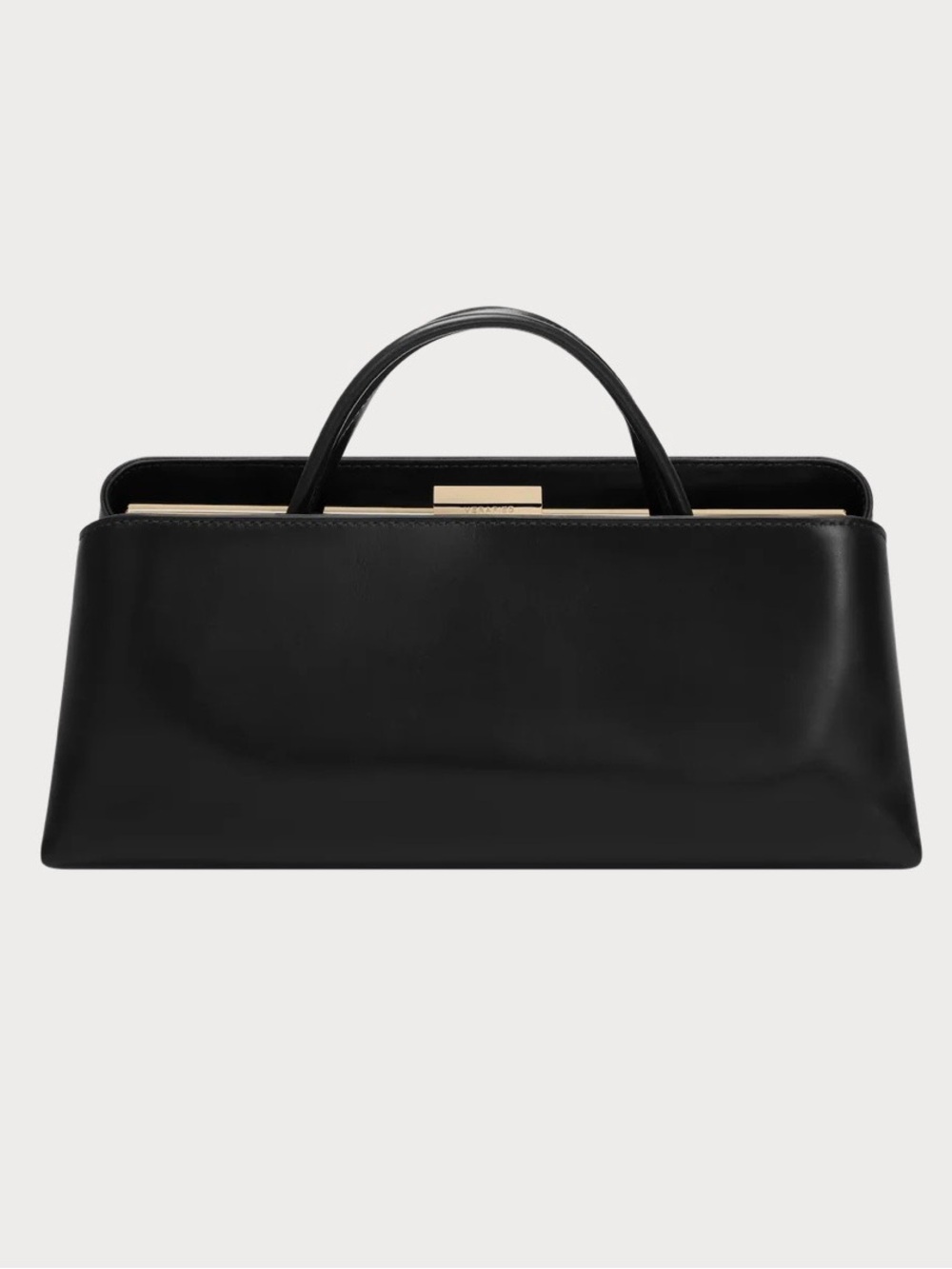 Black Eclair Top-Handle Clutch Bag